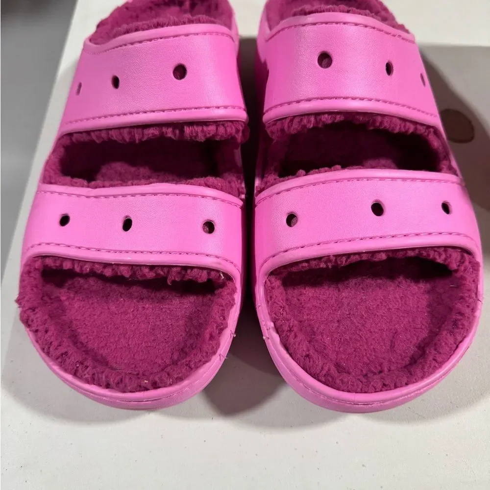 Crocs Classic Cozzzy Taffy Pink Unisex Women’s Men’s Sandals 11 9